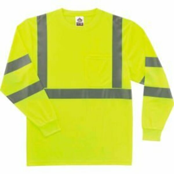 Ergodyne GloWear 8391 Class 3 Long Sleeve T-Shirt, Lime, L 21704